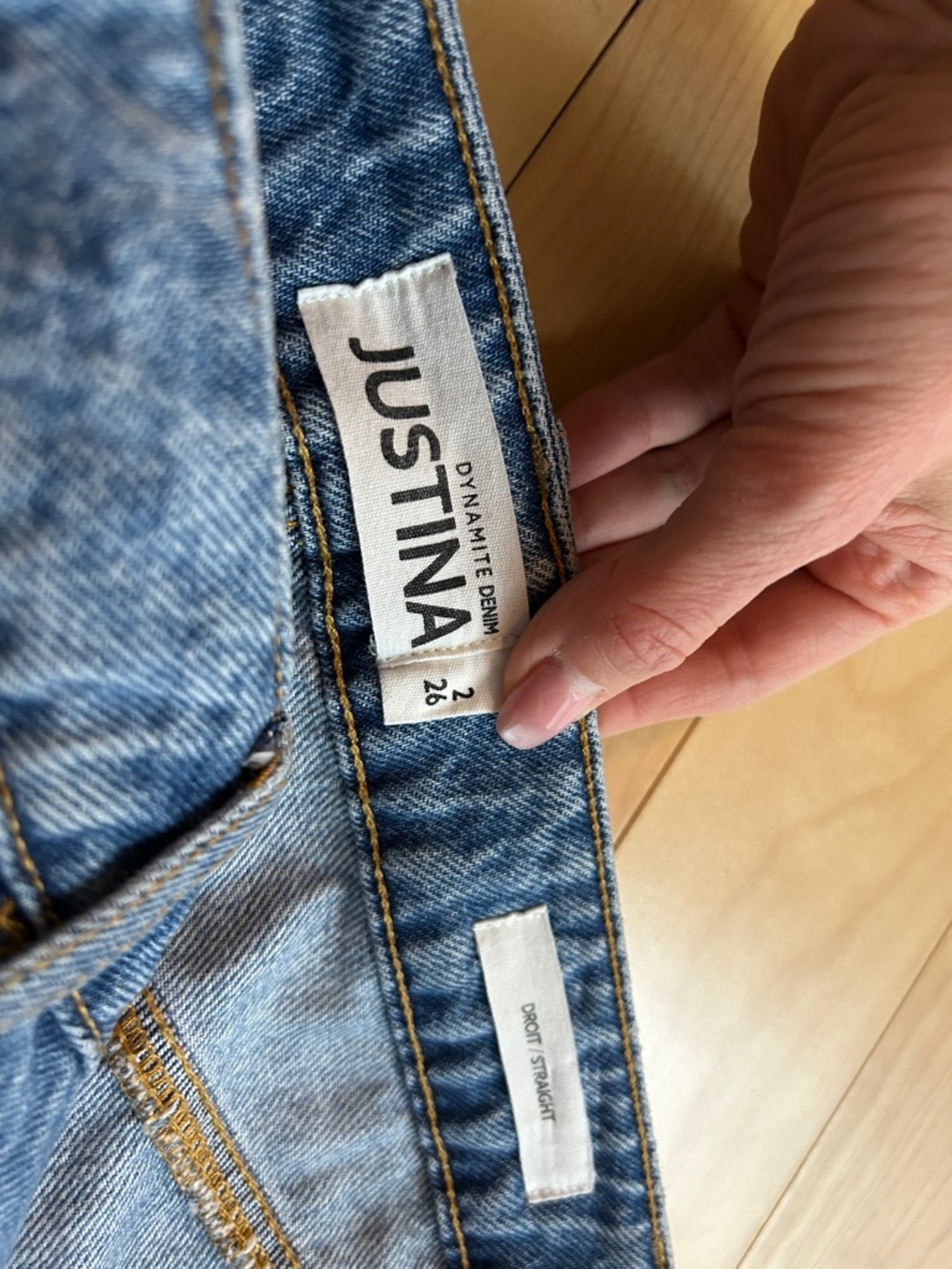 Dynamite Justina Rhinestone Straight Leg Jeans ✨ Mid-Rise Studded Front Denim - Picture 6 of 8